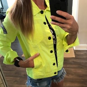 Neon Yellow Hurley Denim Jacket